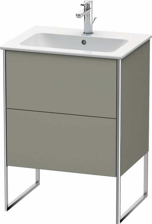Duravit XSquare 24" Stone Gray Two Drawer Floorstanding Vanity Unit (XS444509292)