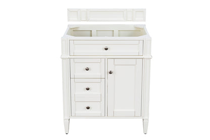 James Martin Vanities Brittany 30" Bright White Single Vanity With 3 CM Siberian Silestone Top