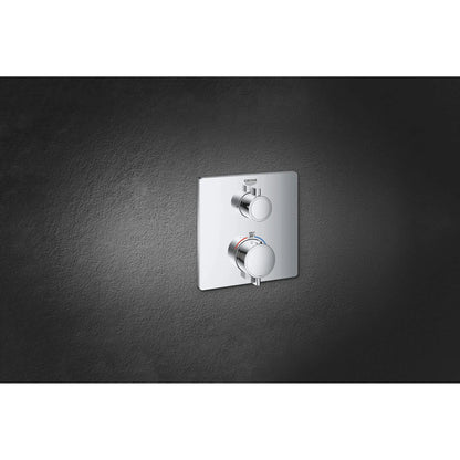 Grohe Grohtherm® Single Function 2-Handle StarLight Chrome Thermostatic Valve Trim