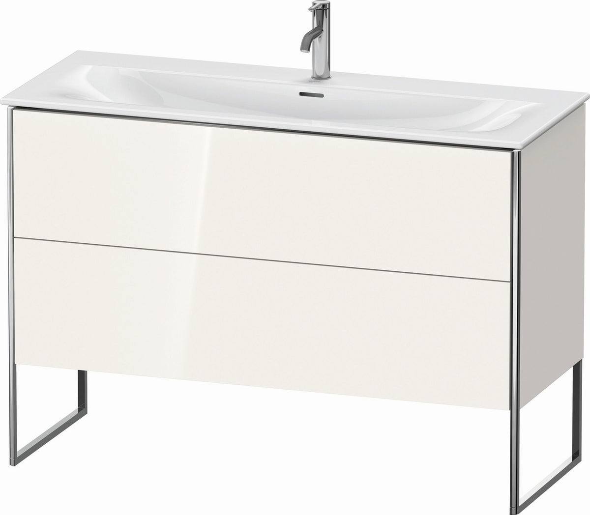 Duravit XSquare 48" White High Gloss Two Drawer Floorstanding Vanity Unit (XS452608585)