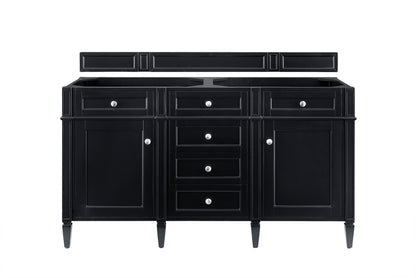 James Martin Vanities Brittany 60" Black Onyx Double Vanity With 3 CM Phantome Eclos Top