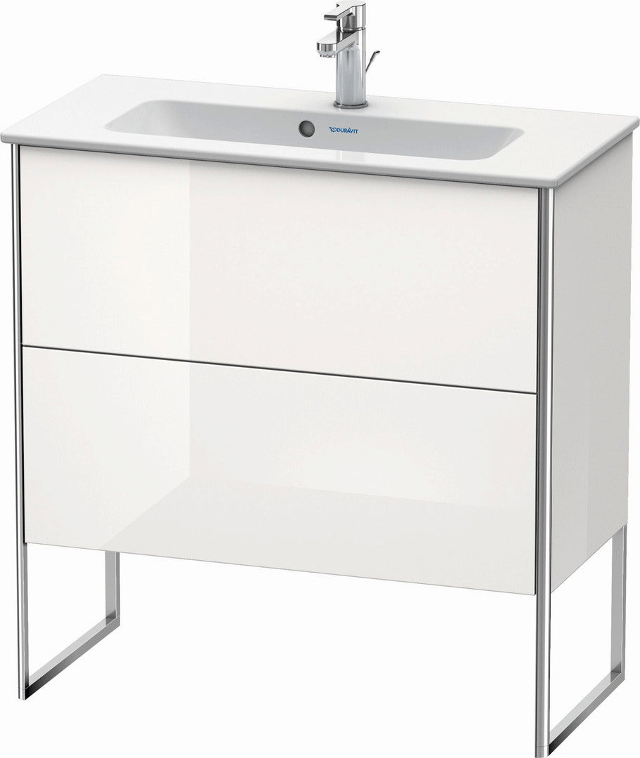 Duravit XSquare 32" White High Gloss Two Drawer Floorstanding Vanity Unit (XS445502222)