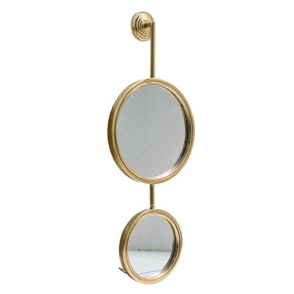 A&B Home 11" x 29" Bundle of 18 Two Round Gold Metal Frame Wall-Mounted Mirror