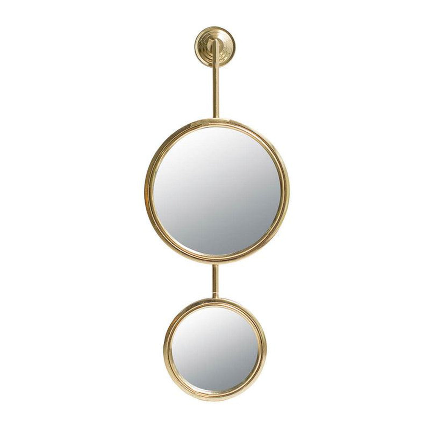 A&B Home 11" x 29" Bundle of 18 Two Round Gold Metal Frame Wall-Mounted Mirror