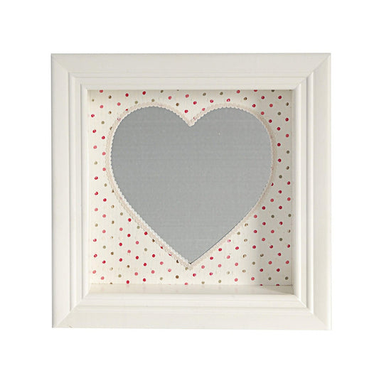 A&B Home 12" x 12" Bundle of 64 Square White Wooden Framed Heart Shaped Wall-Mounted Mirror
