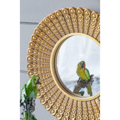A&B Home 14" x 14" Bundle of 46 Round Beaded Gold Polyresin Frame Wall-Mounted Mirror