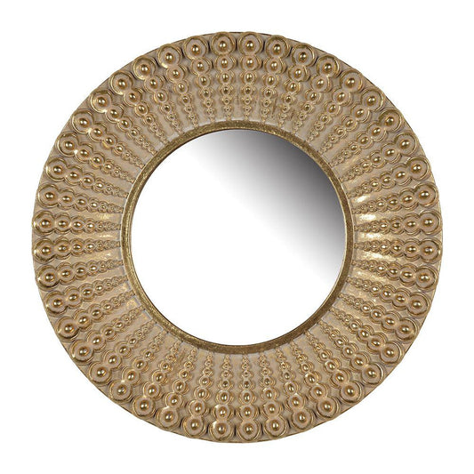 A&B Home 14" x 14" Bundle of 46 Round Beaded Gold Polyresin Frame Wall-Mounted Mirror