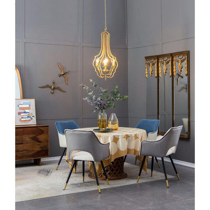 A&amp;B Home 15&quot; x 63&quot; Bundle of 10 Rectangular Polished Antique Gold Frame Wall-Mounted Mirror With Silver Sash Drape