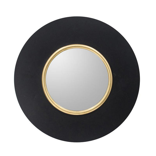 A&B Home 16" x 16" Bundle of 19 Round Black and Gold Metal Frame Wall-Mounted Mirror With Led Light