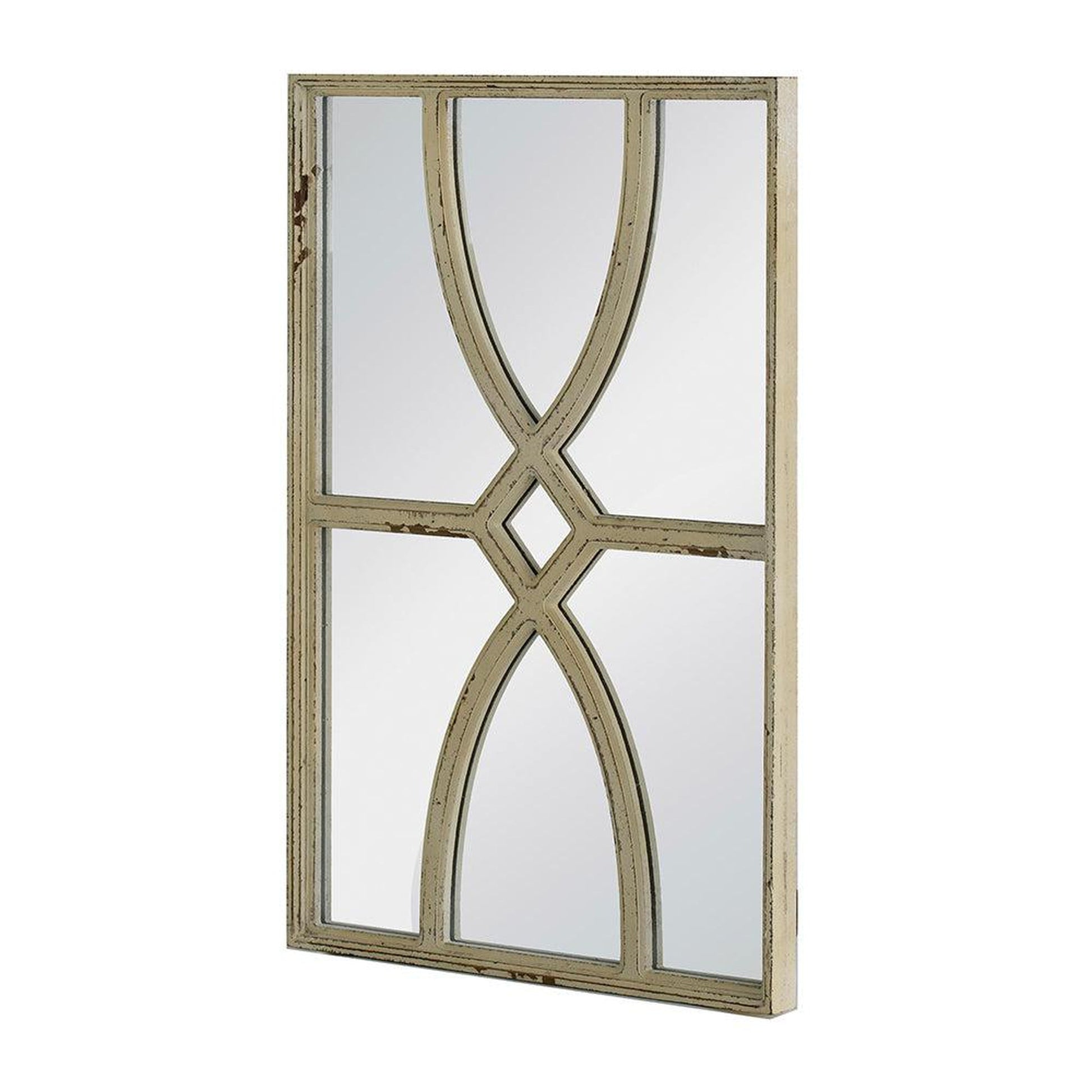 A&B Home 16" x 24" Bundle of 20 Rectangular Distressed White Frame Wall-Mounted Mirror With Curved Motifs