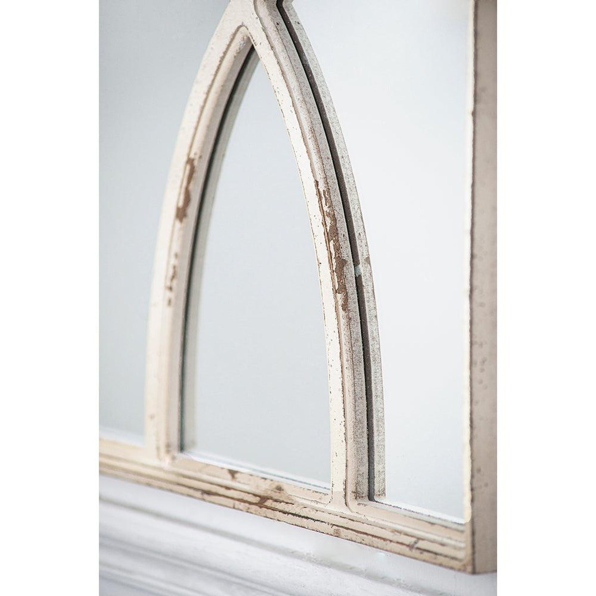 A&B Home 16" x 24" Bundle of 20 Rectangular Distressed White Frame Wall-Mounted Mirror With Curved Motifs