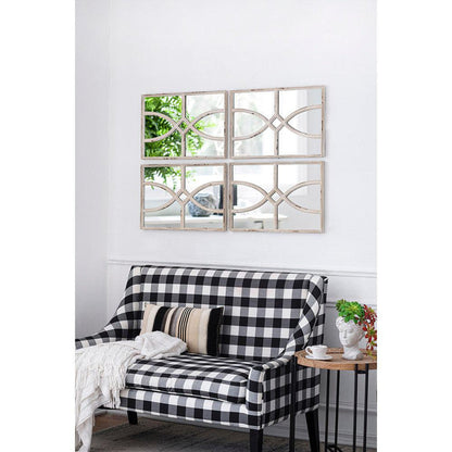 A&B Home 16" x 24" Bundle of 20 Rectangular Distressed White Frame Wall-Mounted Mirror With Curved Motifs