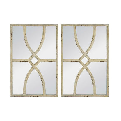 A&B Home 16" x 24" Bundle of 20 Rectangular Distressed White Frame Wall-Mounted Mirror With Curved Motifs