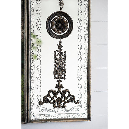 A&B Home 16" x 48" Bundle of 9 Set of Two Rectangular Aged Bronze Two Doorway Past Wall-Mounted Mirror Panel