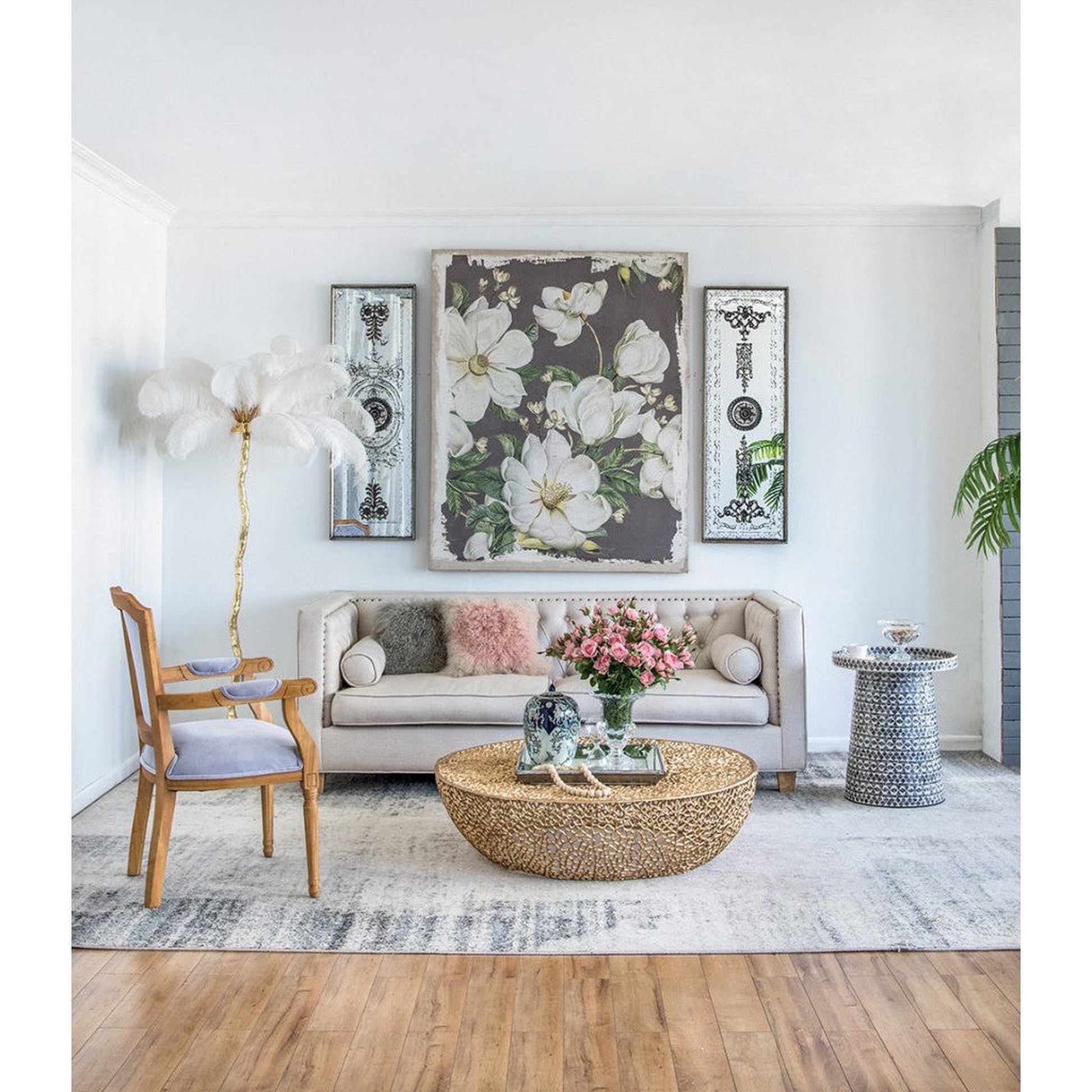 A&B Home 16" x 48" Bundle of 9 Set of Two Rectangular Aged Bronze Two Doorway Past Wall-Mounted Mirror Panel