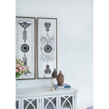 A&B Home 16" x 48" Bundle of 9 Set of Two Rectangular Aged Bronze Two Doorway Past Wall-Mounted Mirror Panel