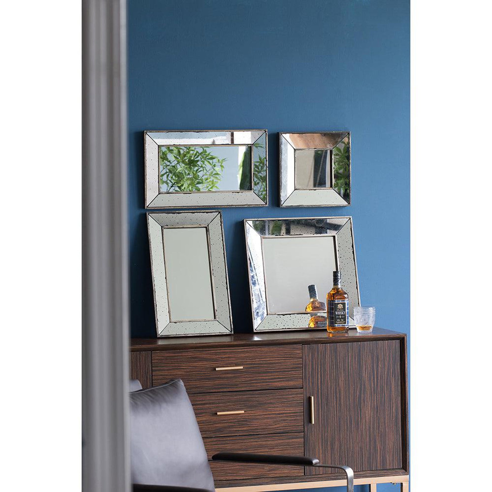 A&B Home 17" x 24" Bundle of 28 Rectangular Silver Wood Frame Wall-Mounted Mirror