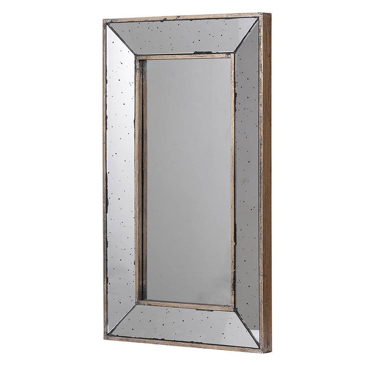 A&B Home 17" x 24" Rectangular Silver Wood Frame Wall-Mounted Mirror