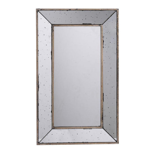 A&B Home 17" x 24" Rectangular Silver Wood Frame Wall-Mounted Mirror