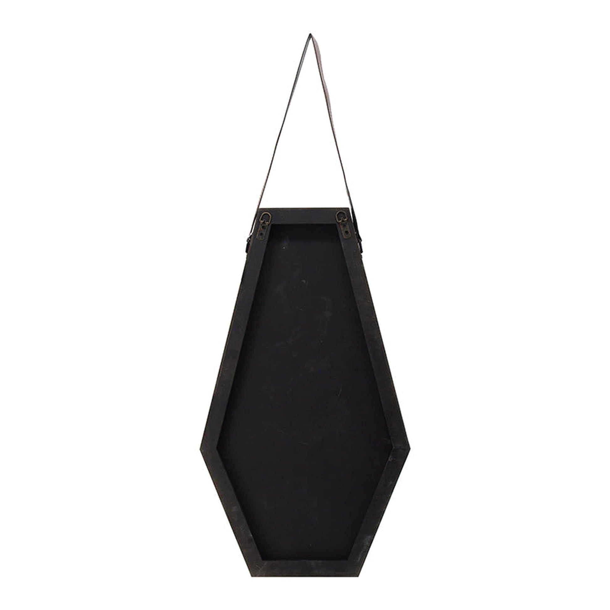 A&B Home 18" x 32" Bundle of 20 Hexagonal-Shaped Black and Silver Frame Wall-Mounted Mirror With Hanging Leather Strap