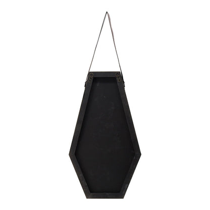 A&B Home 18" x 32" Bundle of 20 Hexagonal-Shaped Black and Silver Frame Wall-Mounted Mirror With Hanging Leather Strap