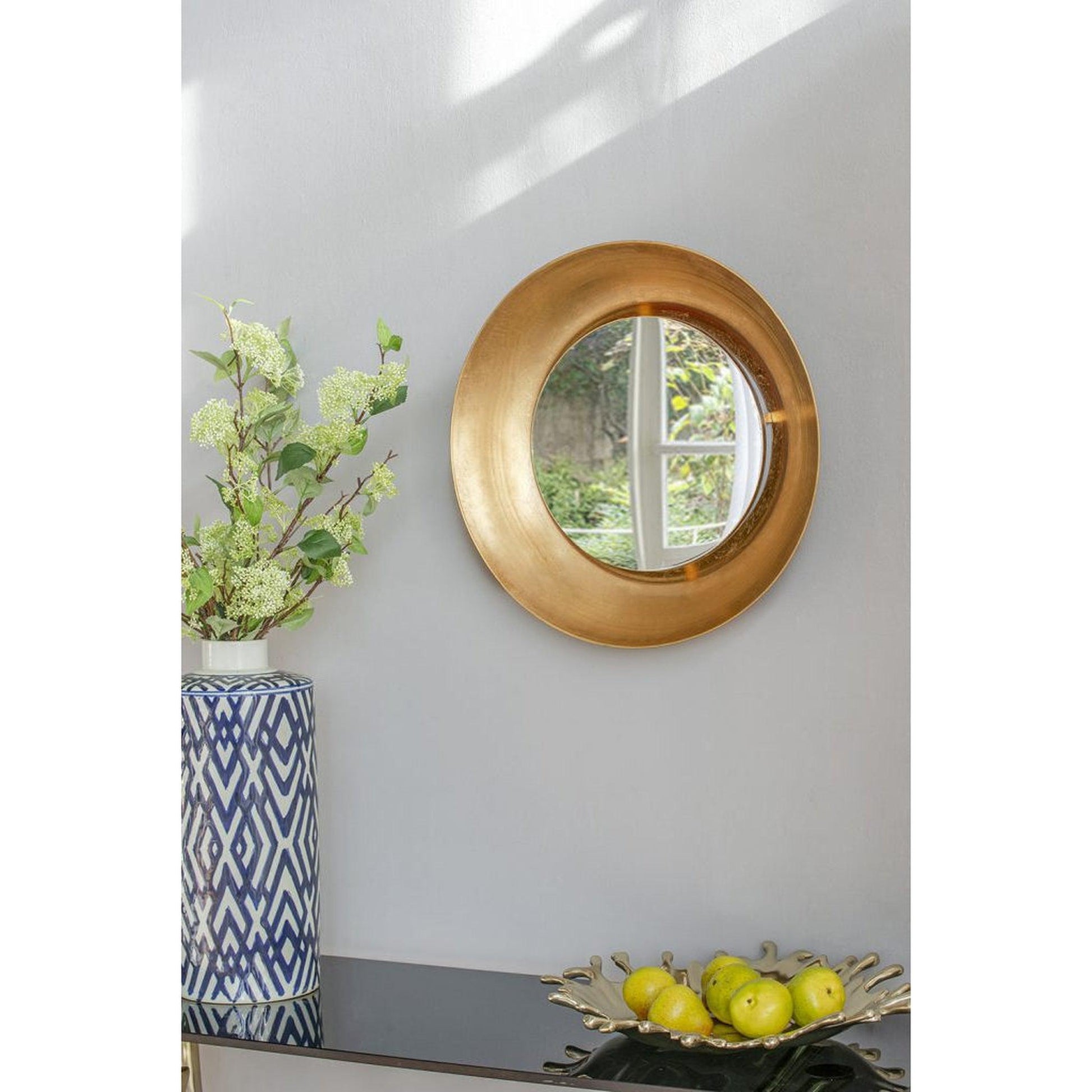 A&B Home 19" x 19" Bundle of 11 Round Gold With LED Lighting Wall-Mounted Mirror