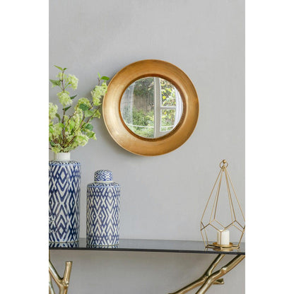 A&B Home 19" x 19" Bundle of 11 Round Gold With LED Lighting Wall-Mounted Mirror