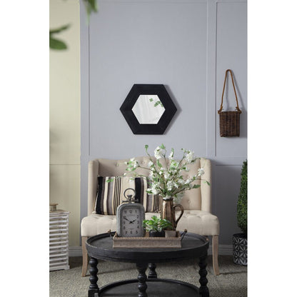A&B Home 19" x 19" Bundle of 22 Hexagon Black Teak Wood Frame Wall-Mounted Mirror