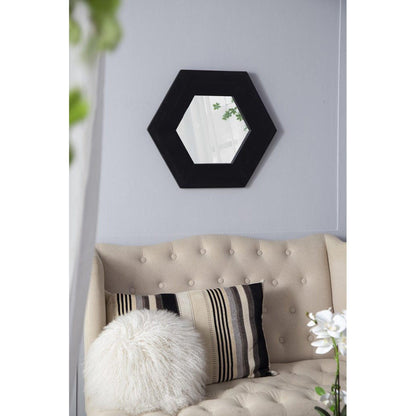 A&B Home 19" x 19" Bundle of 22 Hexagon Black Teak Wood Frame Wall-Mounted Mirror