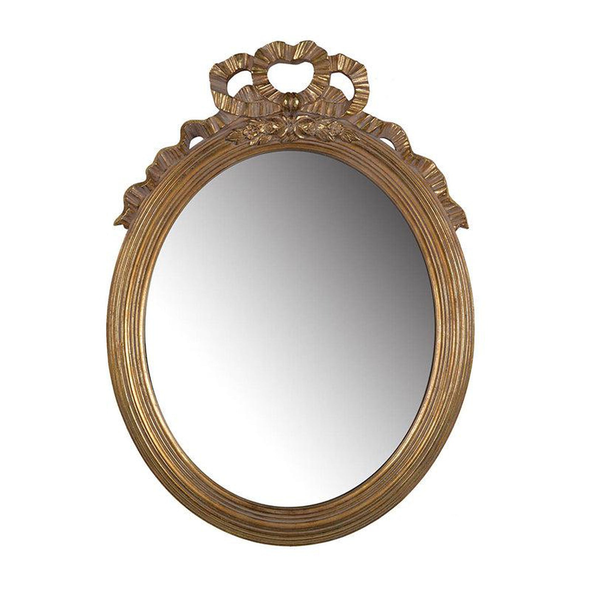 Petite Oval Bronze Bow Mirror