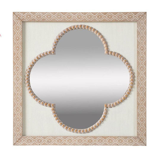 A&B Home 20" x 20" Bundle of 14 Square Natural & Tan Wood Frame Wall-Mounted Mirror