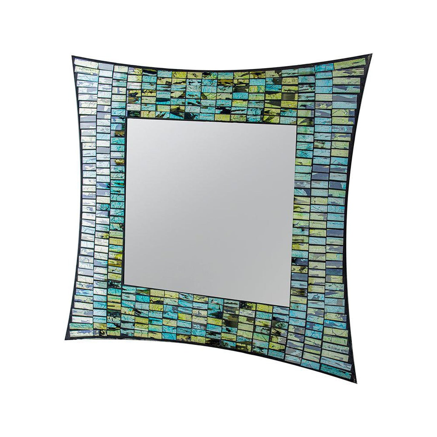 A&B Home 20" x 20" Bundle of 23 Curved Blue & Green Metal Frame Wall-Mounted Mirror