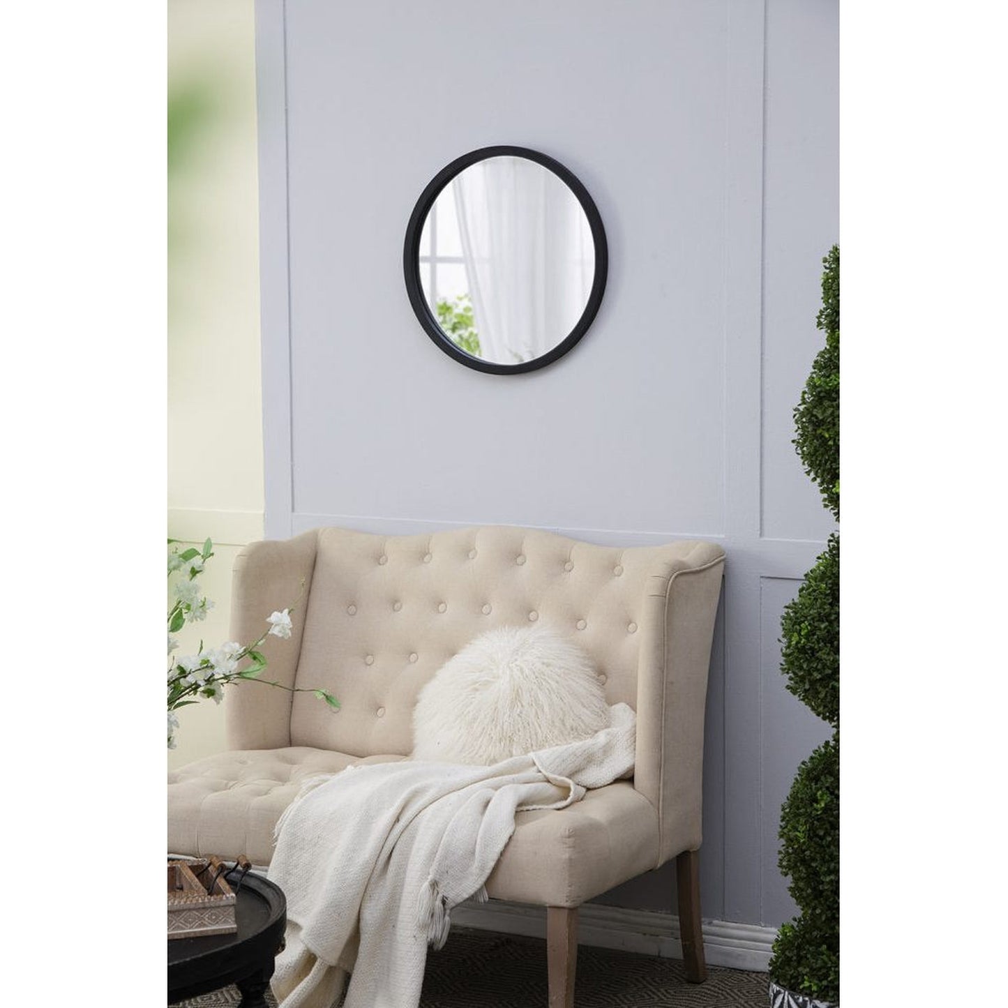 A&B Home 20" x 20" Bundle of 23 Round Black Frame Wall-Mounted Mirror