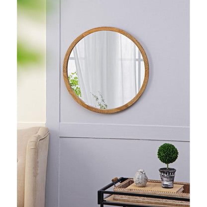 A&B Home 20" x 20" Bundle of 23 Round Natural Brown Frame Wall-Mounted Mirror