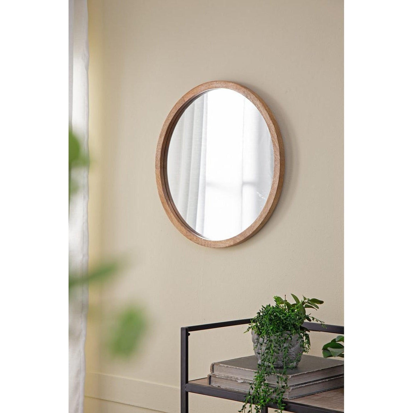 A&B Home 20" x 20" Bundle of 23 Round Natural Brown Frame Wall-Mounted Mirror