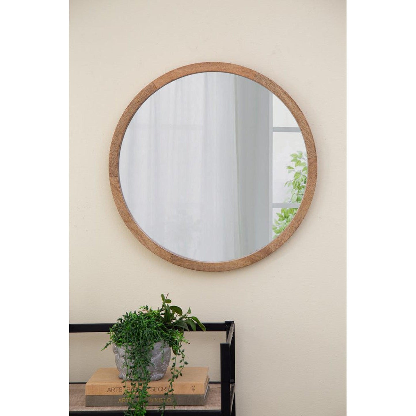 A&B Home 20" x 20" Bundle of 23 Round Natural Brown Frame Wall-Mounted Mirror