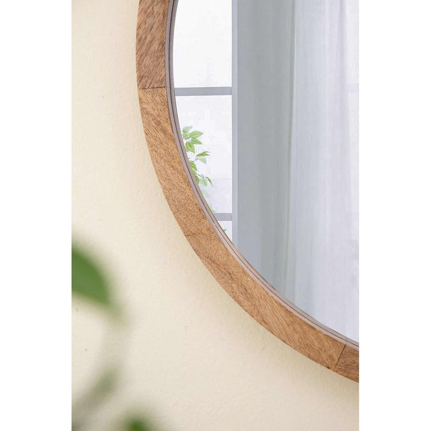 A&B Home 20" x 20" Bundle of 23 Round Natural Brown Frame Wall-Mounted Mirror