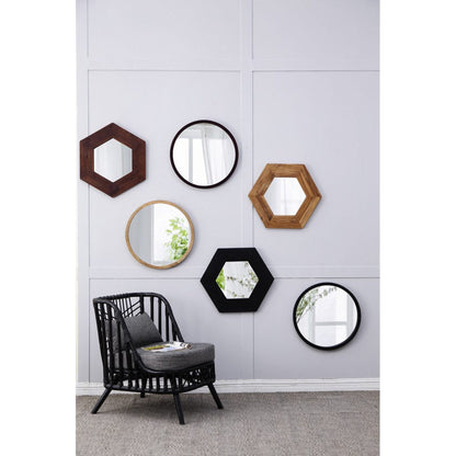 A&B Home 20" x 20" Bundle of 23 Round Natural Brown Frame Wall-Mounted Mirror