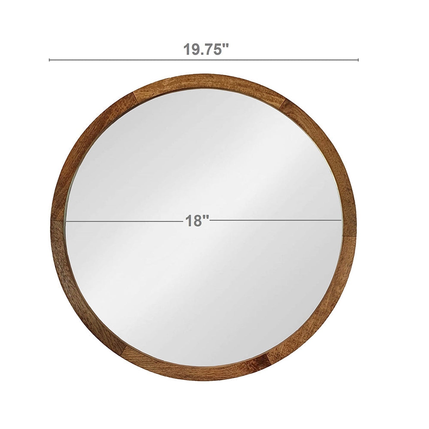 A&B Home 20" x 20" Bundle of 23 Round Natural Brown Frame Wall-Mounted Mirror