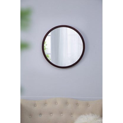 A&B Home 20" x 20" Bundle of 23 Round Walnut Frame Wall-Mounted Mirror