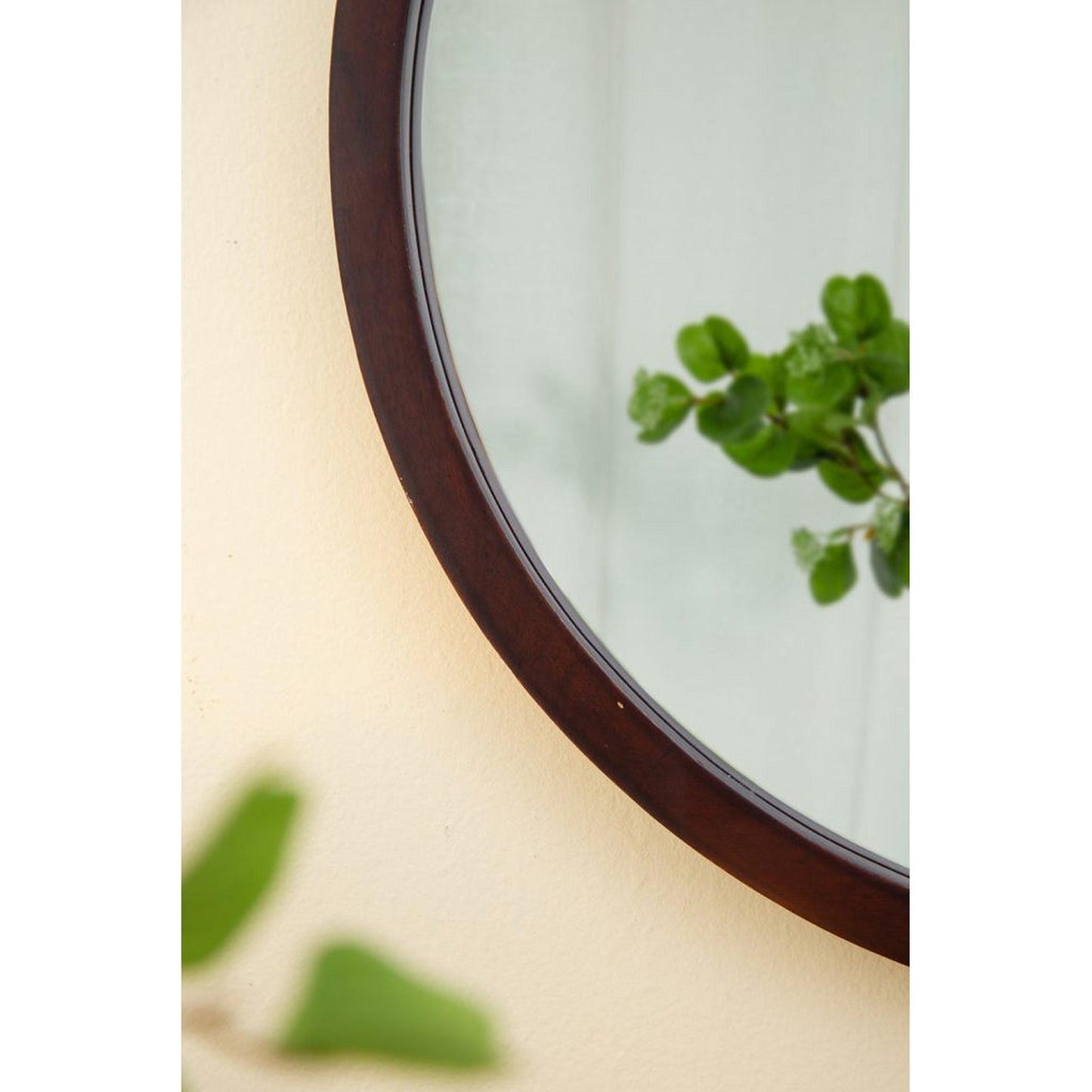 A&B Home 20" x 20" Bundle of 23 Round Walnut Frame Wall-Mounted Mirror