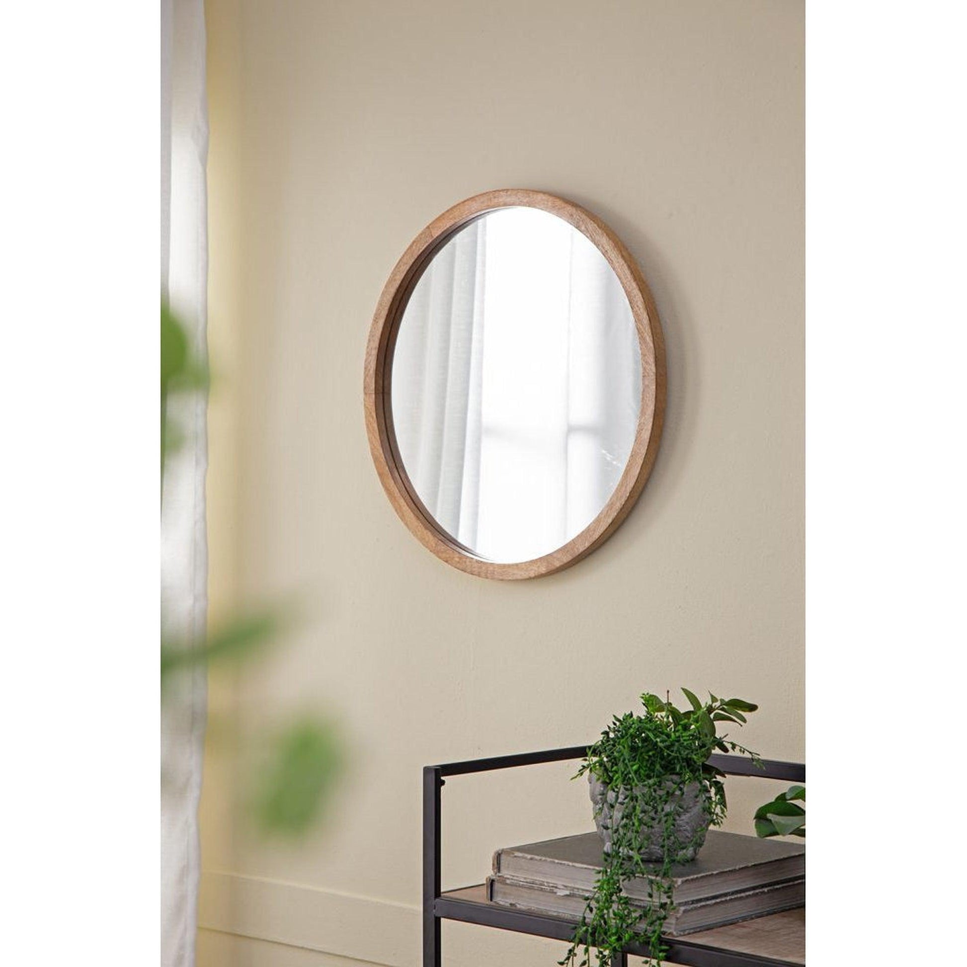 A&B Home 20" x 20" Bundle of 36 Round Natural Brown Frame Wall-Mounted Mirror