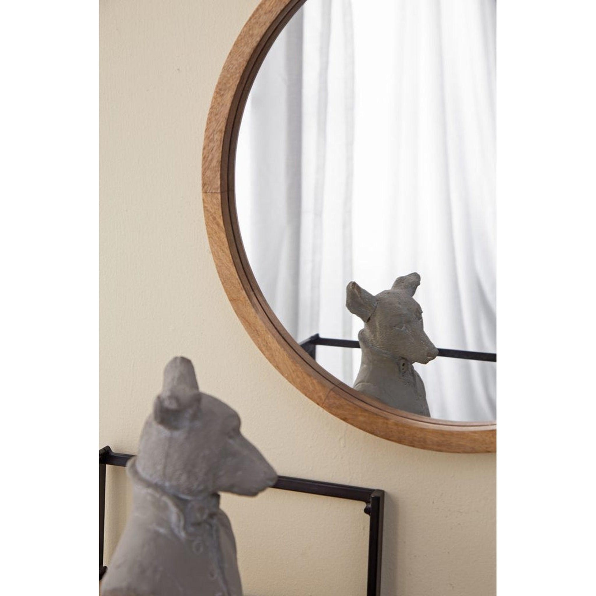 A&B Home 20" x 20" Bundle of 36 Round Natural Brown Frame Wall-Mounted Mirror