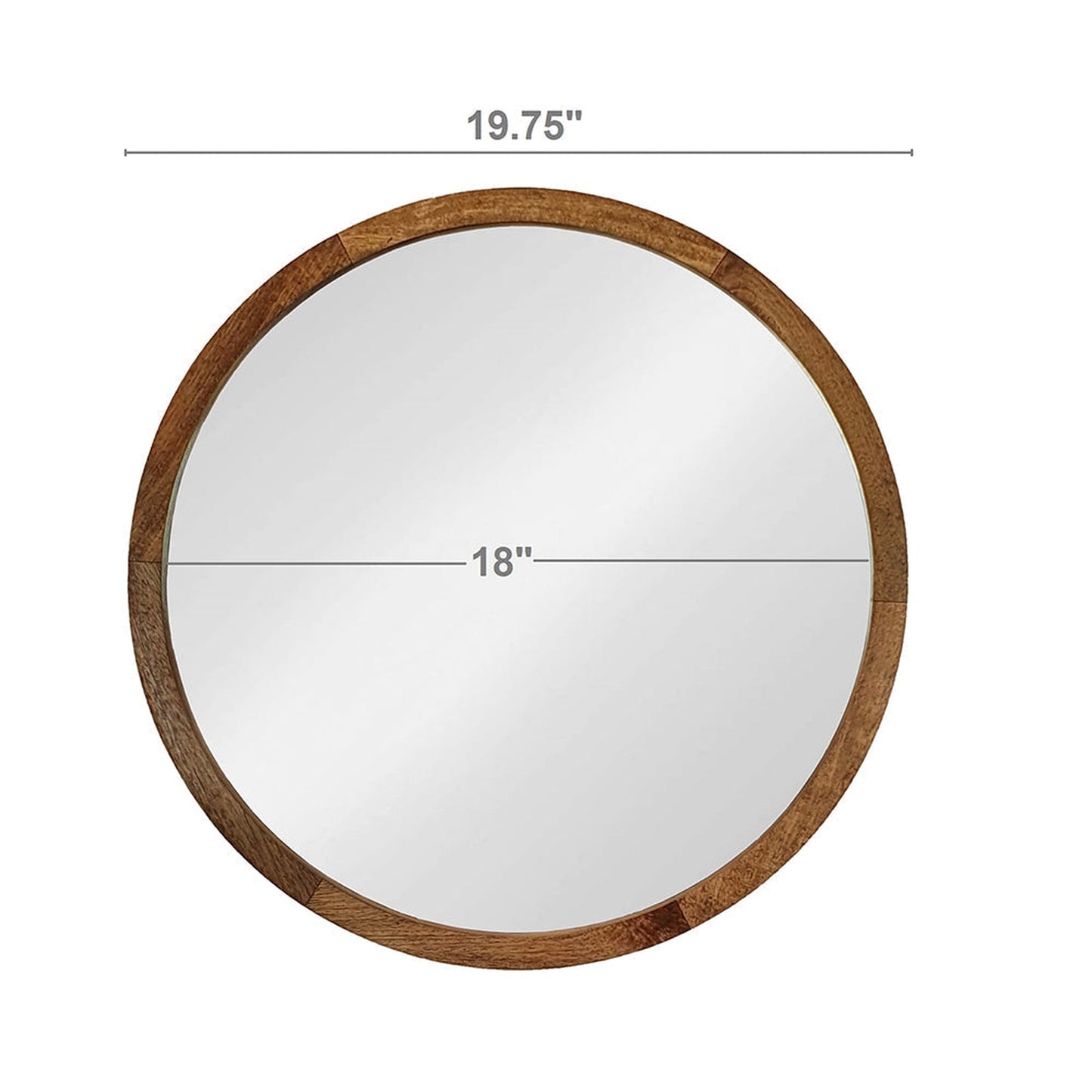 A&B Home 20" x 20" Bundle of 36 Round Natural Brown Frame Wall-Mounted Mirror