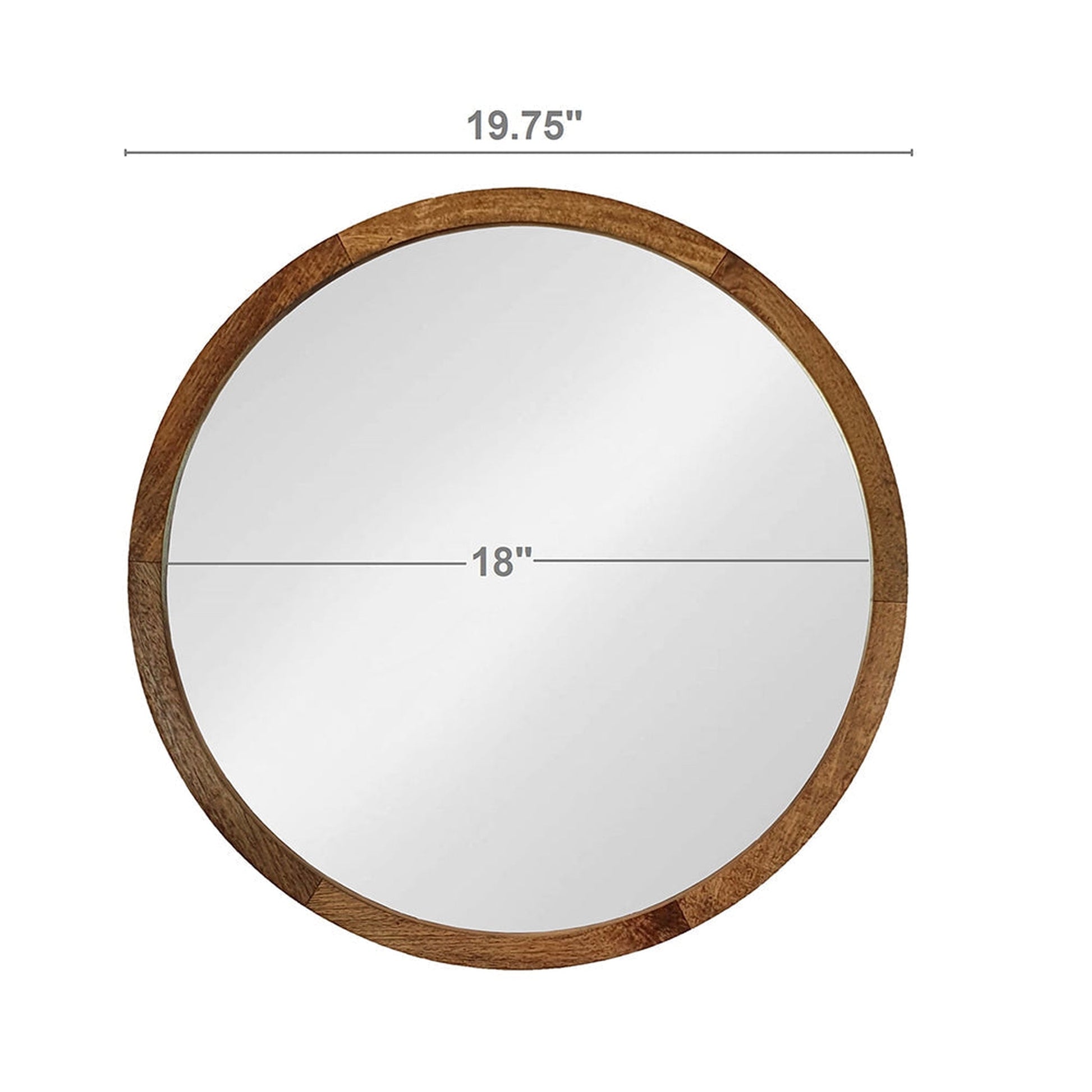 A&B Home 20" x 20" Bundle of 36 Round Natural Brown Frame Wall-Mounted Mirror