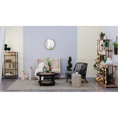 A&B Home 20" x 20" Bundle of 36 Round Natural Brown Frame Wall-Mounted Mirror