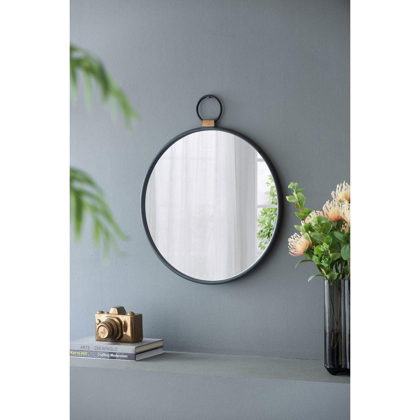 A&B Home 20" x 23" Bundle of 30 Oval Shaped Black Metal Frame Wall-Mounted Mirror