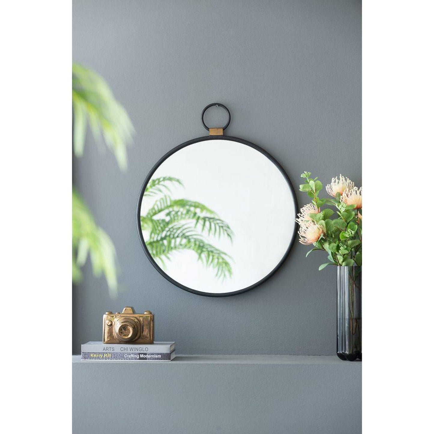 A&B Home 20" x 23" Bundle of 30 Oval Shaped Black Metal Frame Wall-Mounted Mirror