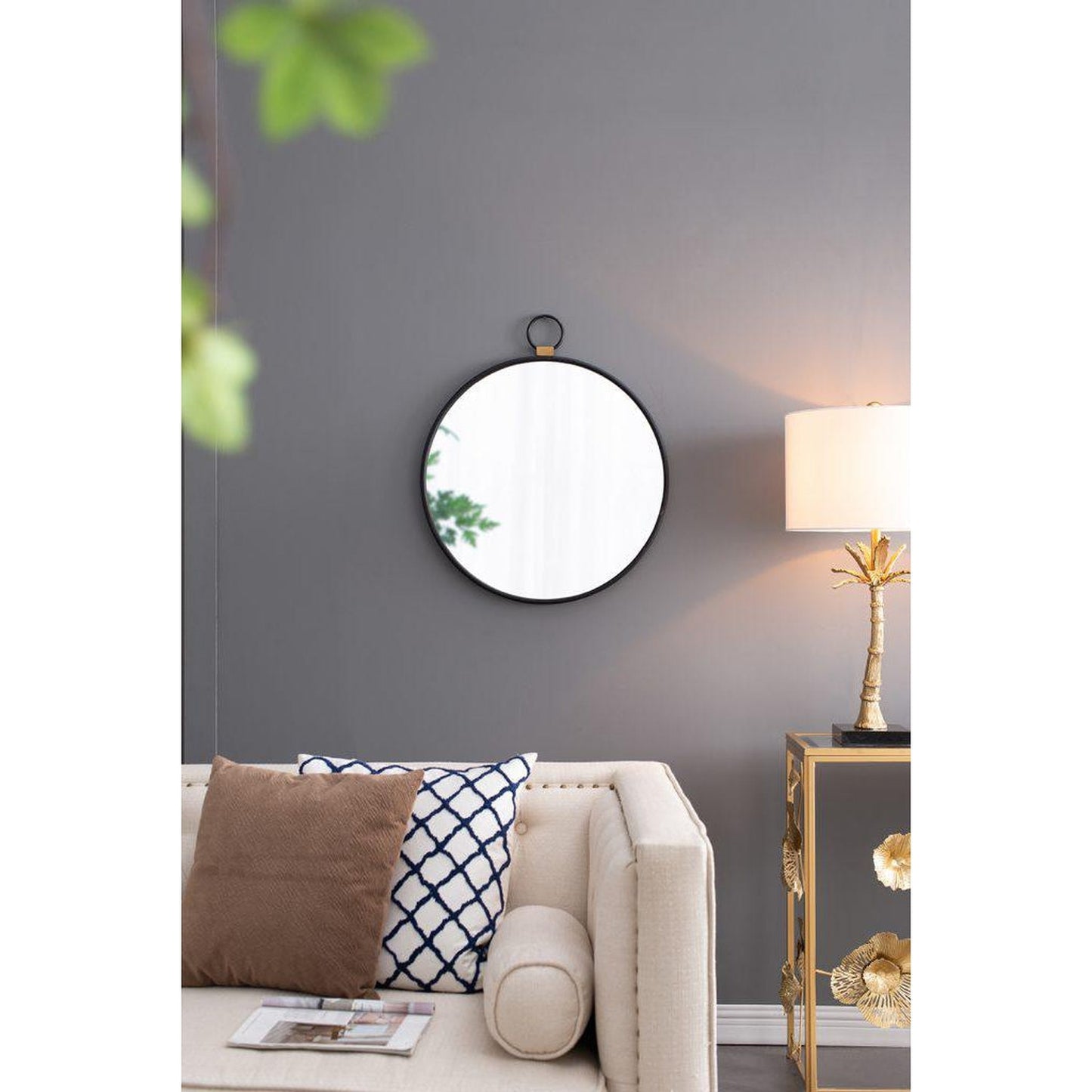 A&B Home 20" x 23" Bundle of 44 Oval Shaped Black Metal Frame Wall-Mounted Mirror