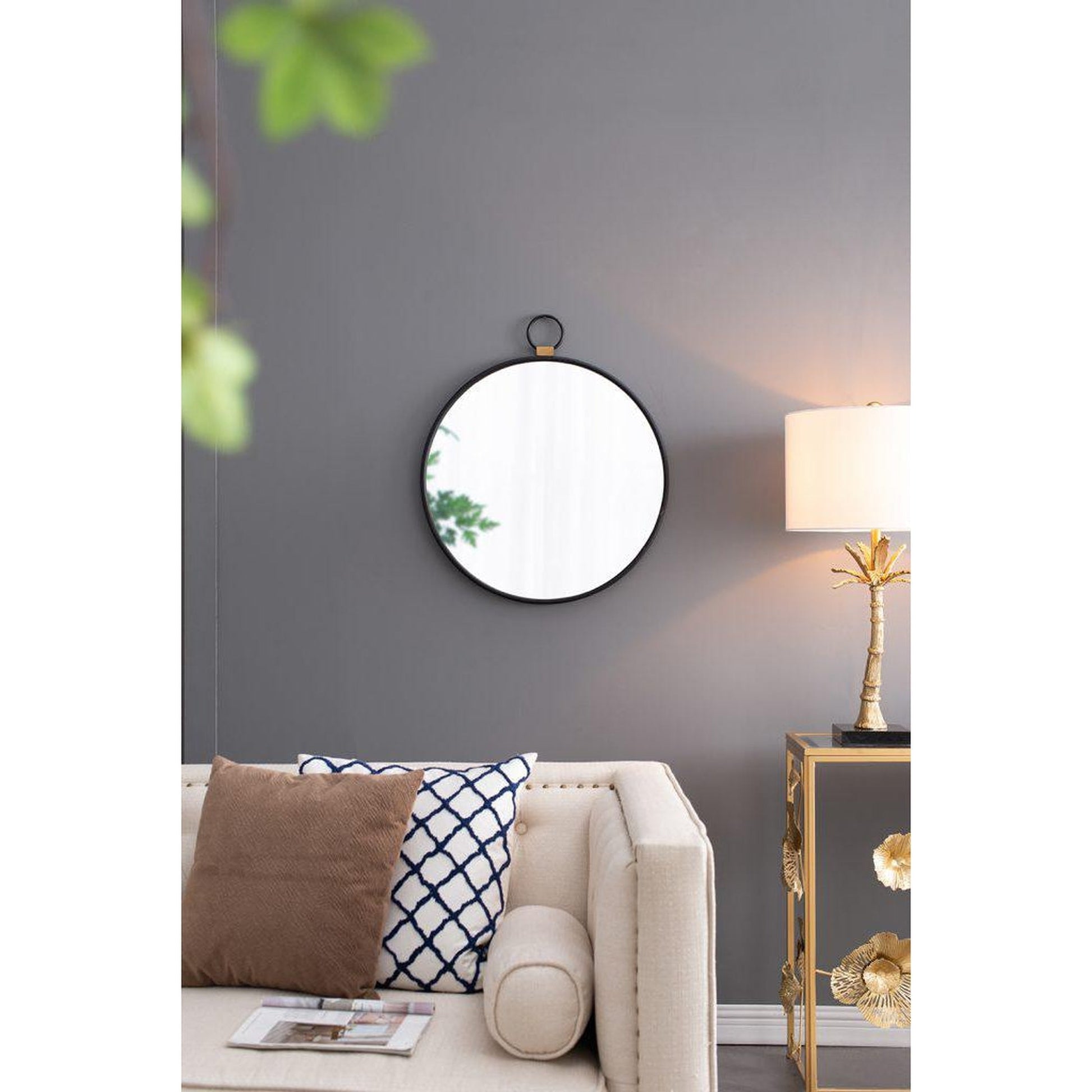 A&B Home 20" x 23" Bundle of 44 Oval Shaped Black Metal Frame Wall-Mounted Mirror
